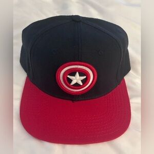 Marvel Avengers Captain America Blue and Red Shield Snapback Hat